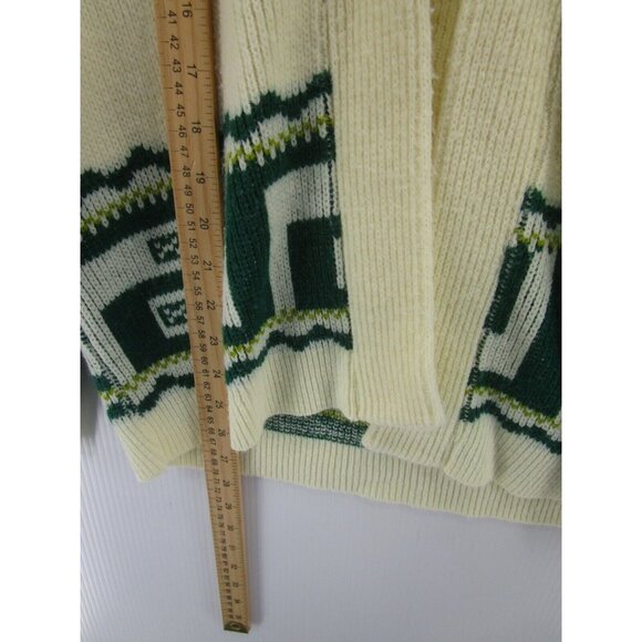 VINTAGE Fall River Knitting Mills Sweater Medium Cardigan 60s Shawl * - Picture 4 of 9